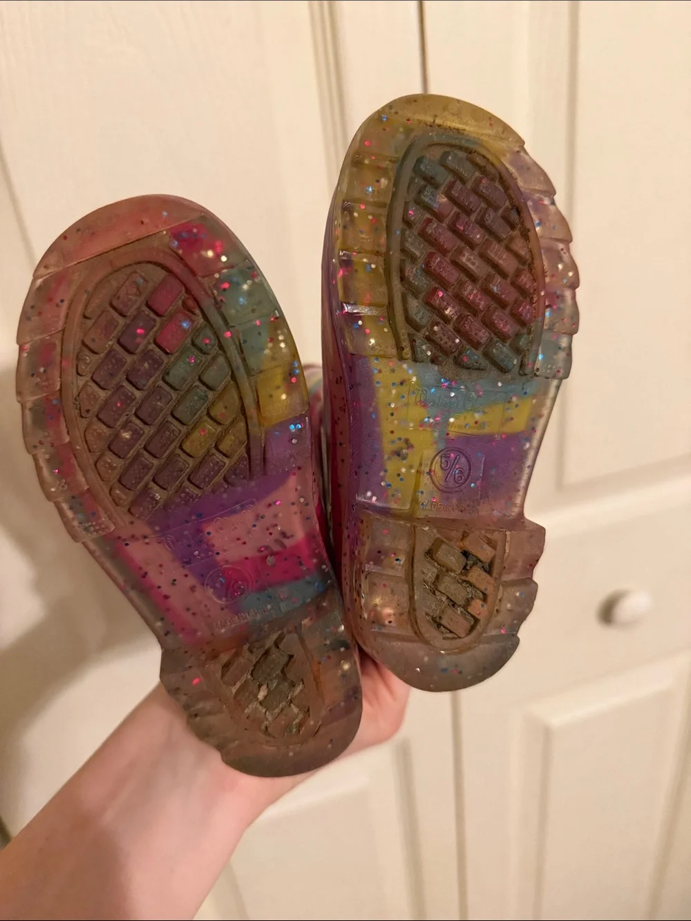 Kids Rainbow Glitter Rain Boots